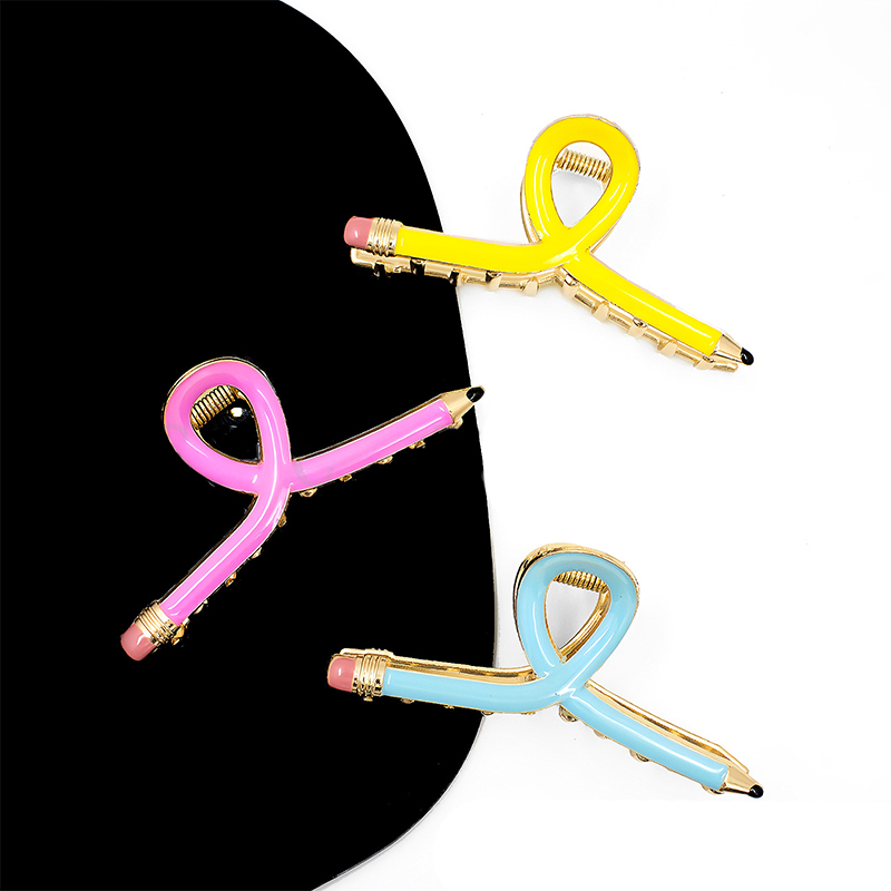 Pencil Shaped Shark Teacher Hair Clip