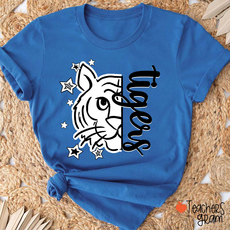 Personalized  Mascot Stick Figure Drawing Teacher T-Shirt