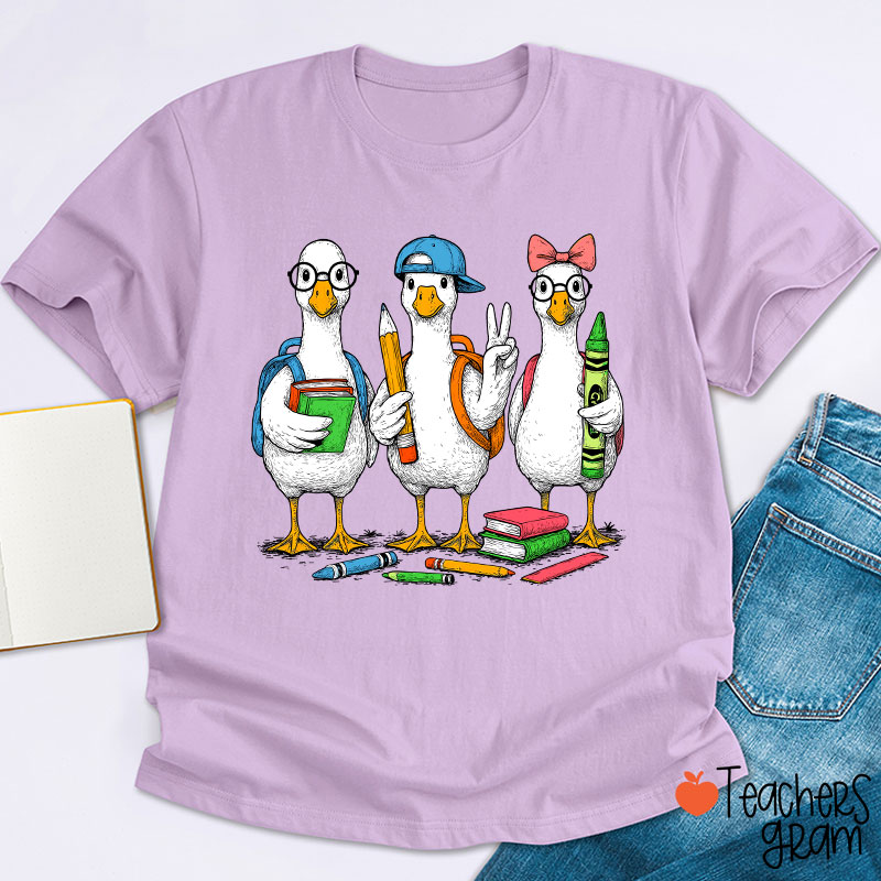 Goose Back To School Teacher T-Shirt