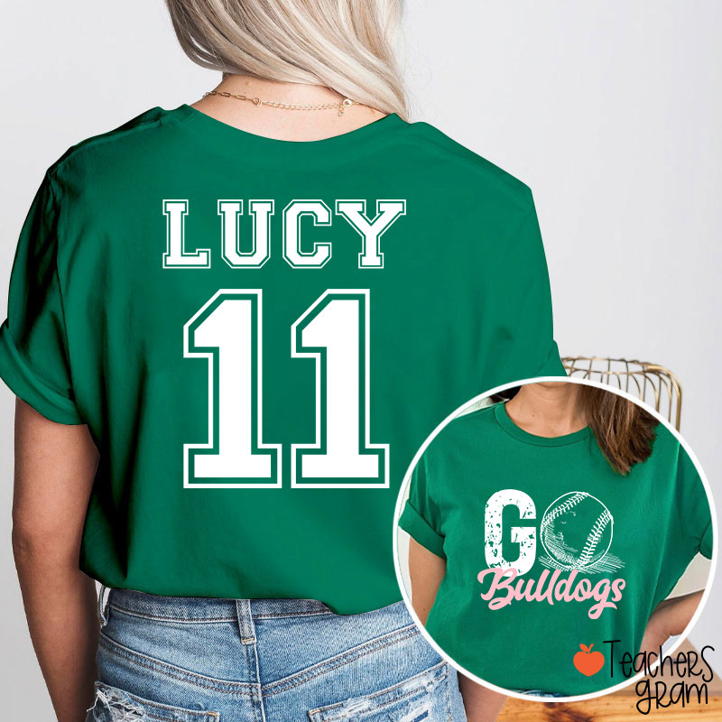 Personalized Mascot And Sport Go Game Day Teacher Two Sided T-Shirt
