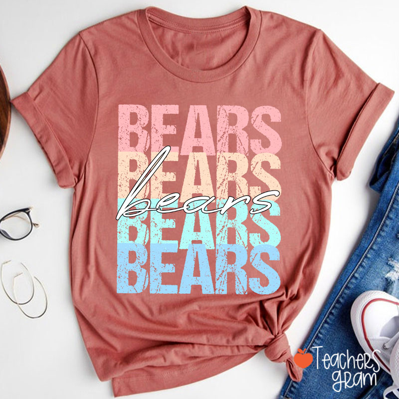 Personalized Mascot Retro Distressed School Spirit Teacher T-Shirt