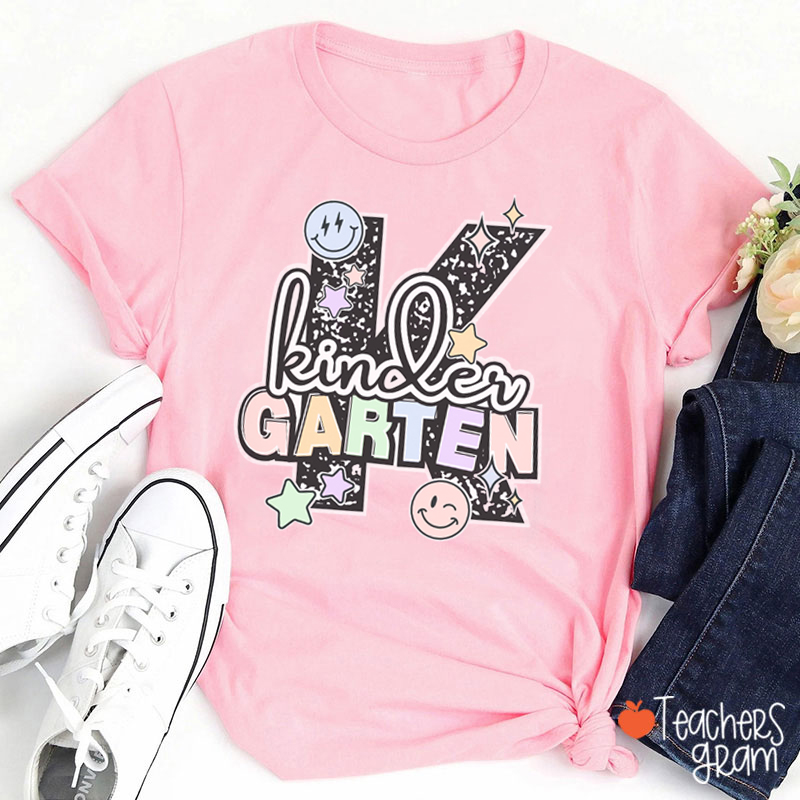 Personalized Grade Smiley Star Teacher T-Shirt