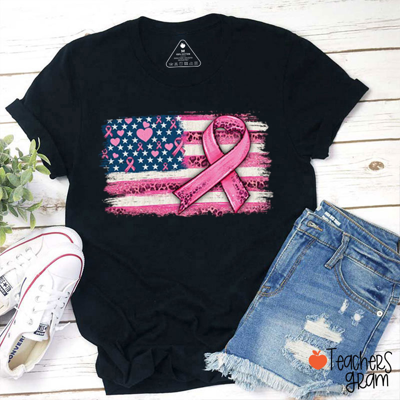 Flag Of Breast Cancer Prevention Ribbon Elements T-Shirt