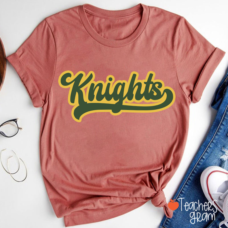 Personalized Mascot School Spirit Contrasting Colors Teacher T-Shirt