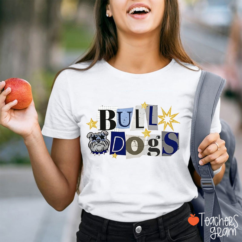 Personalized Mascot Collage Letter Sport Team Teacher T-Shirt