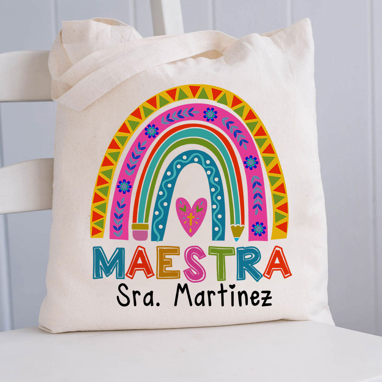 Personalized Maestra Spanish Teacher Tote Bag