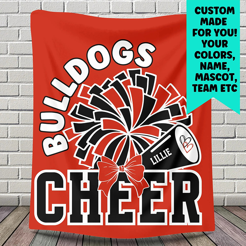Personalized Mascot Cheerleader Teacher Blanket