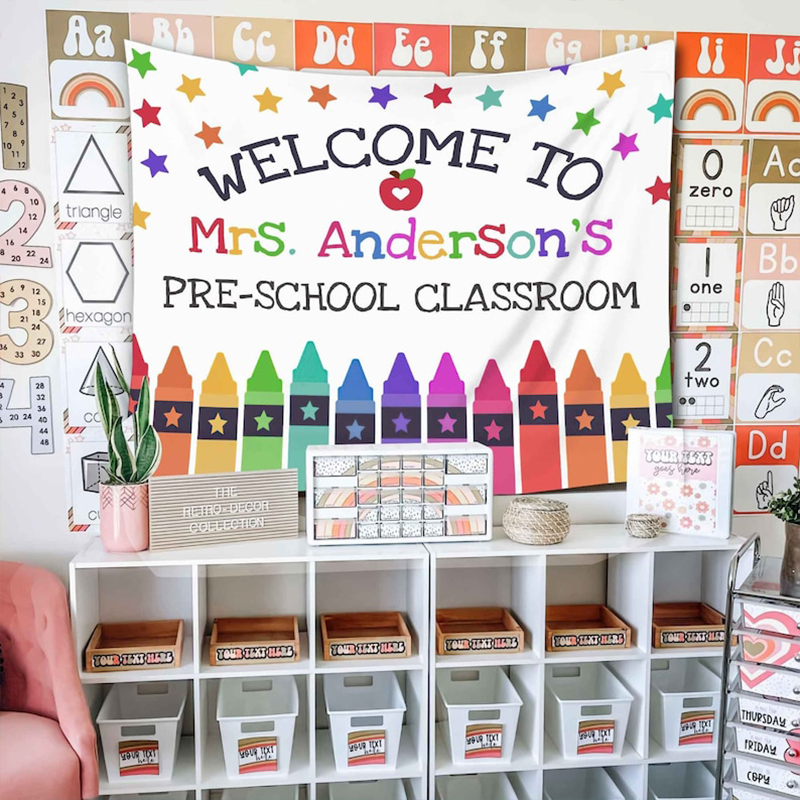 Personalized Welcome To My Class Teacher Classroom Tapestry