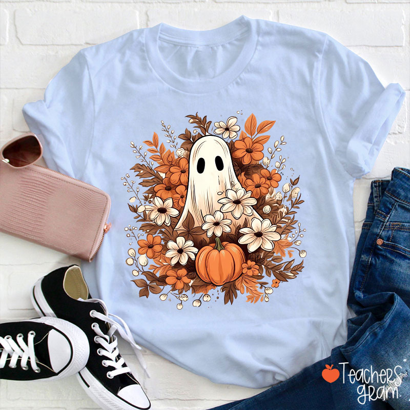 Fall Ghost Halloween Teacher T-Shirt