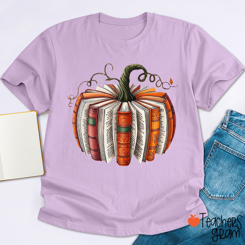 Pumpkin Book Teacher T-Shirt
