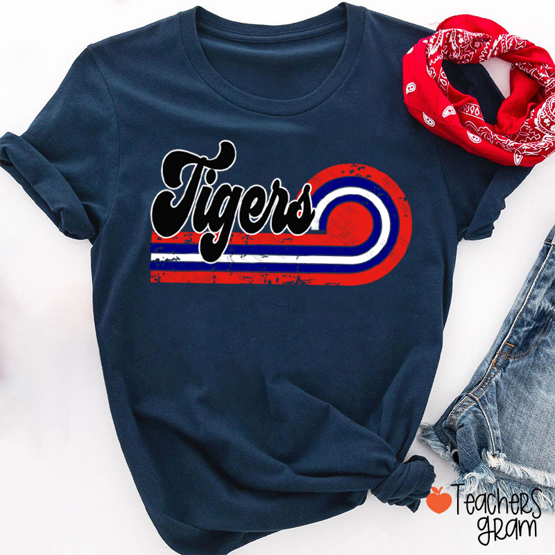 Personalized Retro Mascot School Spirit Teacher T-Shirt