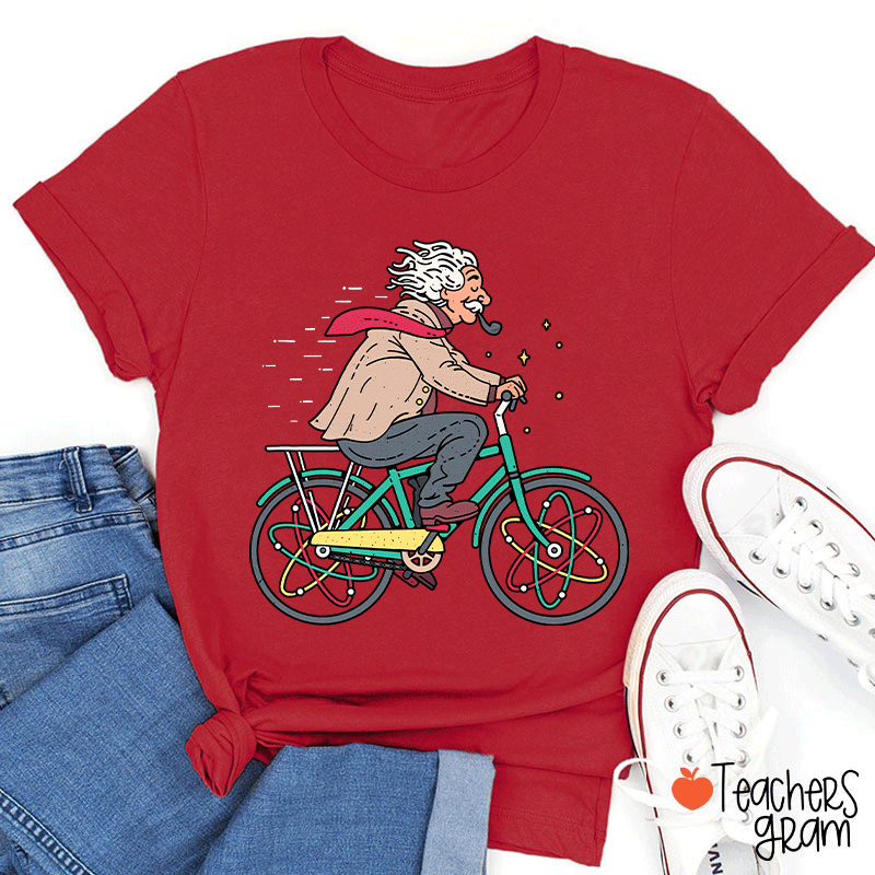 Einstein Bicycle Atomic Physics Teacher T-Shirt