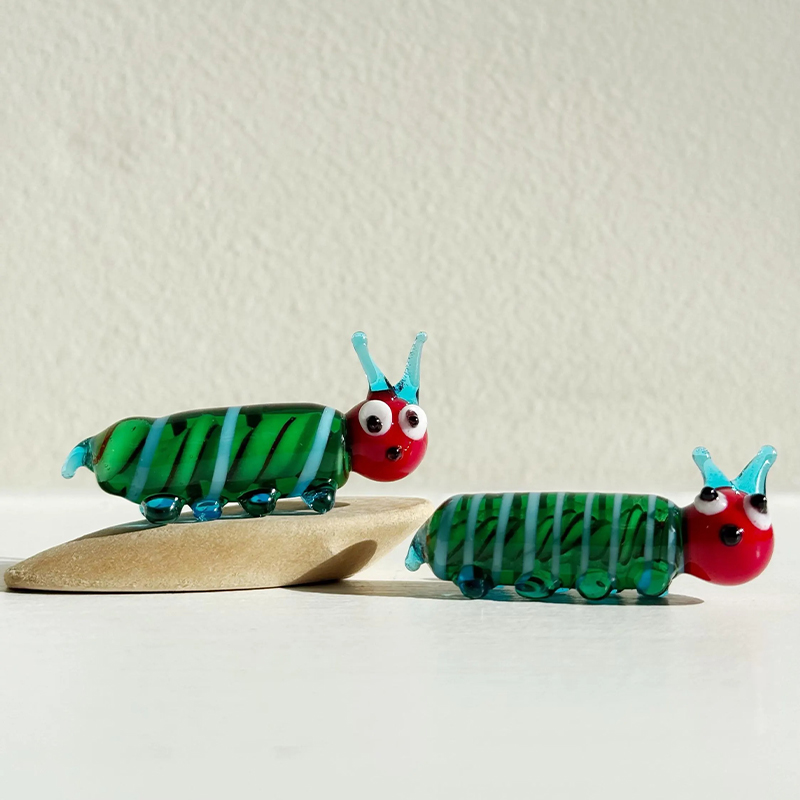 Handmade Glass Caterpillar Figurine