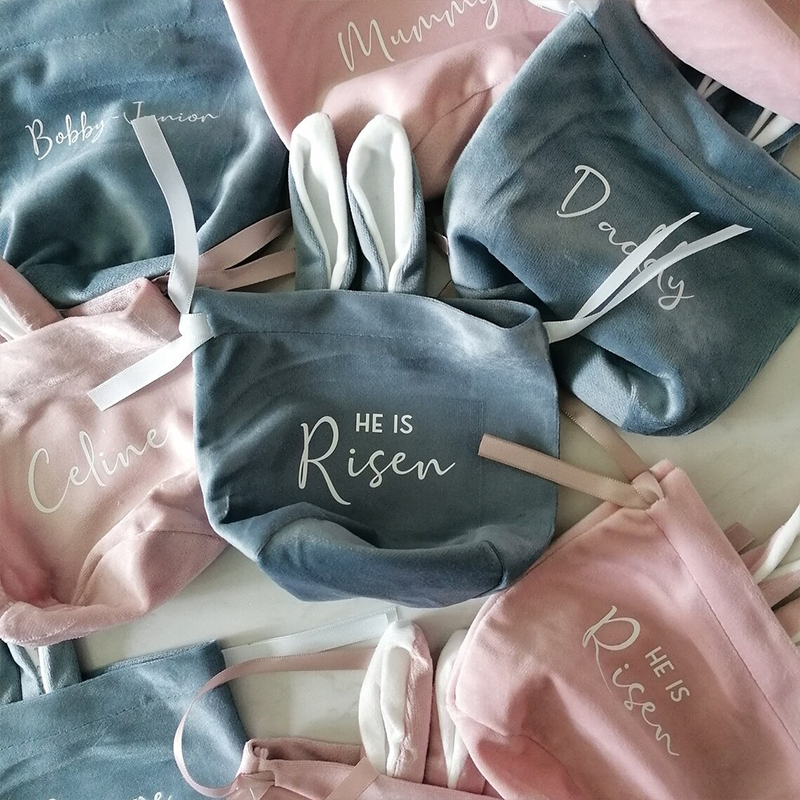 Personalized Name Easter Bunny Teacher Basket