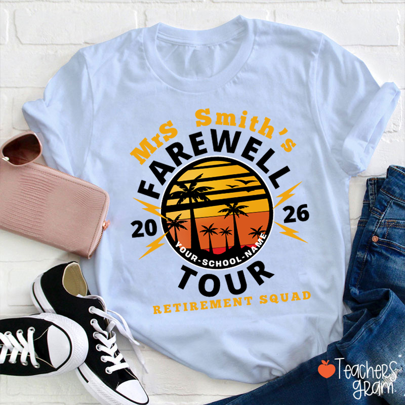 Personalized Teacher's Farewell Tour Retirement Squad Teacher T-Shirt