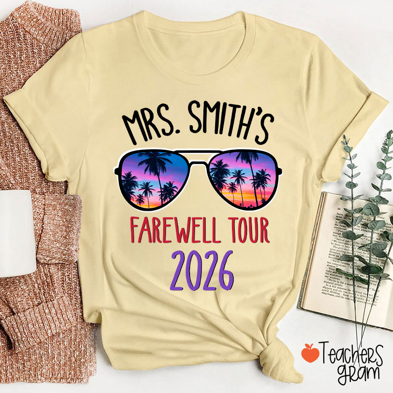 Personalized Name And Year Farewell Tour Retirement Teacher T-Shirt