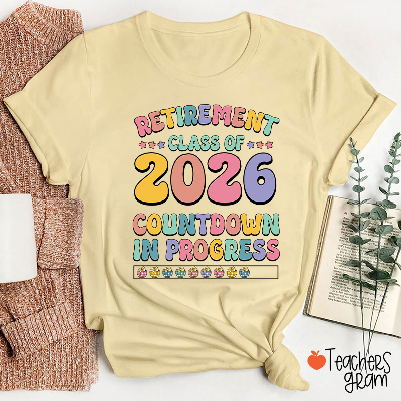 Personalized Retirement Class Countdown In Progress Teacher T-Shirt