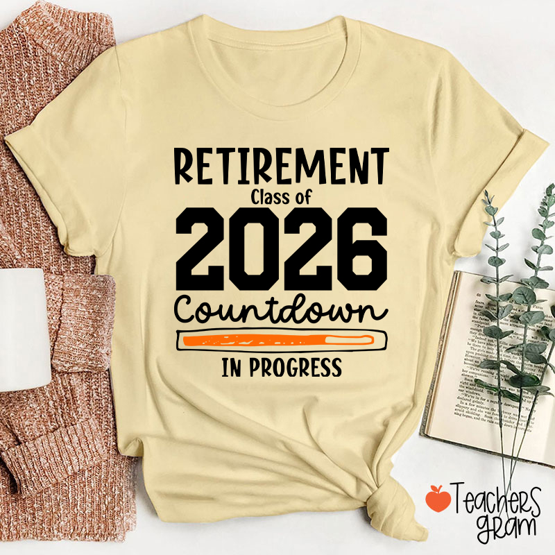 Personalized Year Retirement Countdown In Progress Teacher T-Shirt