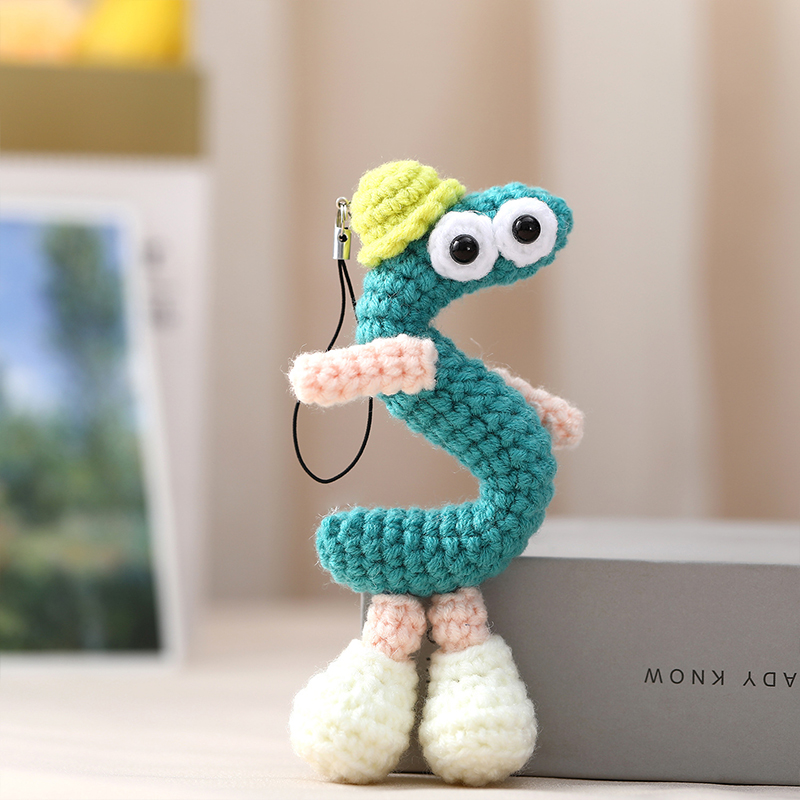 Fun Crocheted Alphabet English Letter Keychain