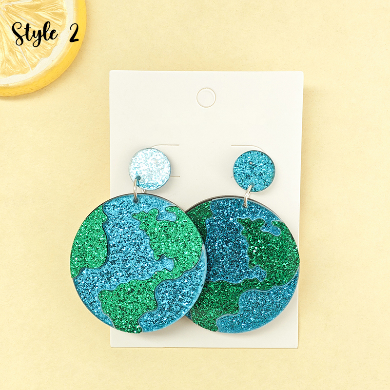 Beautiful Earth Day Teacher Acrylic Earrings