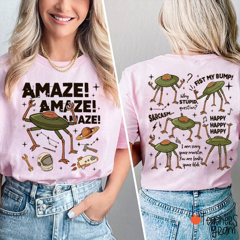 Stone Amaze Amaze Amaze Teacher Two Sided T-Shirt