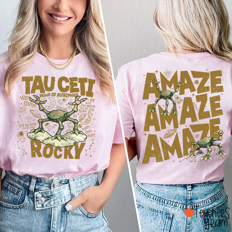 Stone Tau Ceti Home Of Astrophage Teacher Two Sided T-Shirt