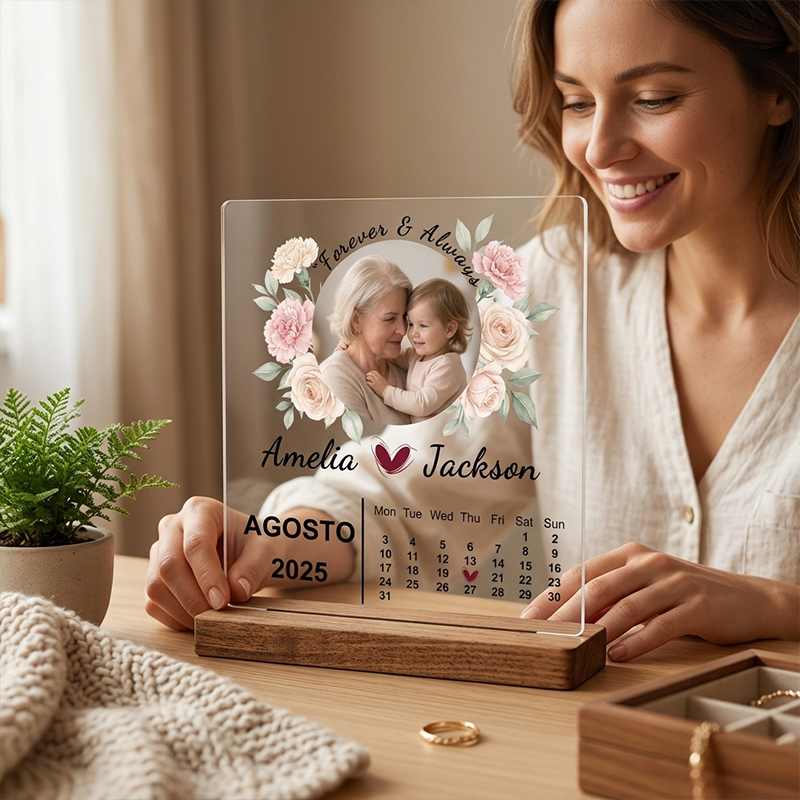 Personalized Photo Calendar Laser Acrylic Ornament