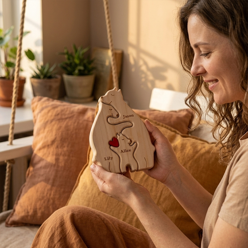 Personalized Name Hug The Bear Ornament