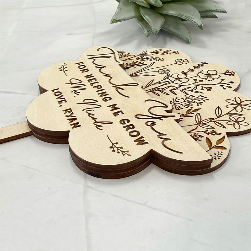 Personalized Thank You For Helping Me Grow Teacher Gift Card Holder
