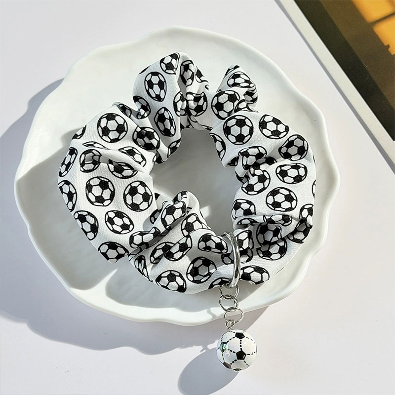 With Soccer Charm Football Pattern Teacher Scrunchie