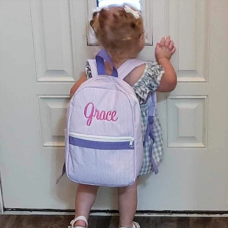 Personalized Seersucker Toddler Backpack