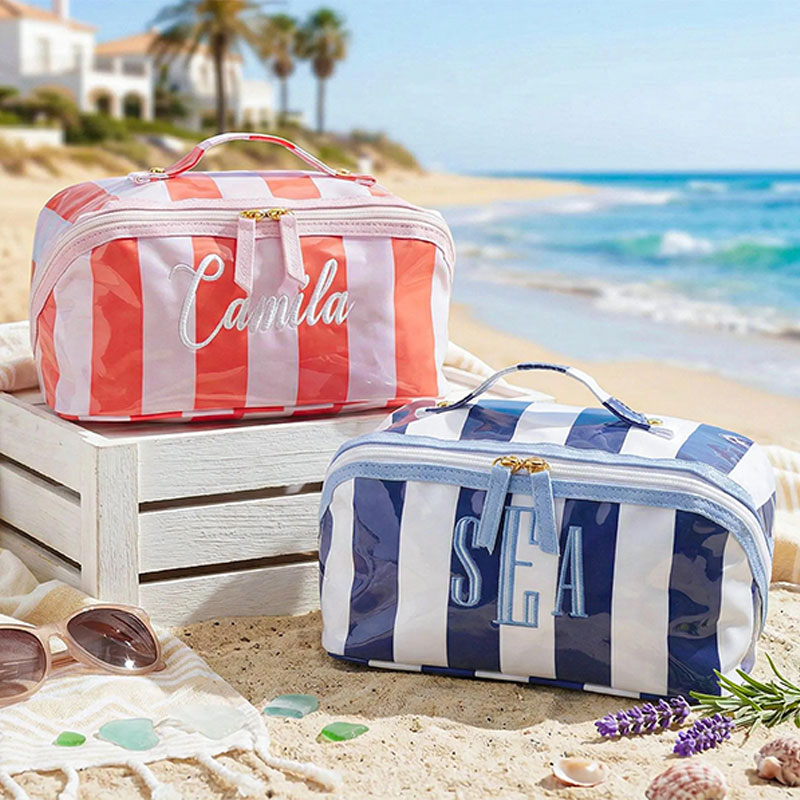 Personalized Embroidered Waterproof Beach Makeup Bag