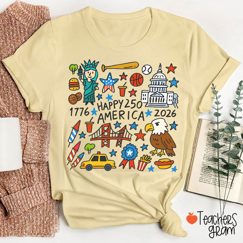  America 250th Anniversary Teacher T-Shirt