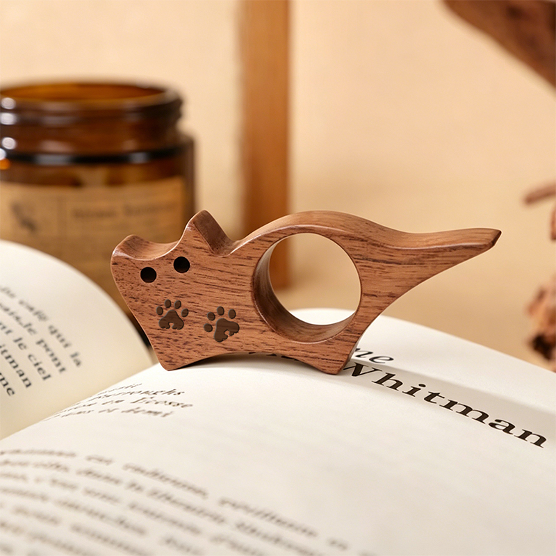 Personalized Cat Thumb Wood Book Page Holder