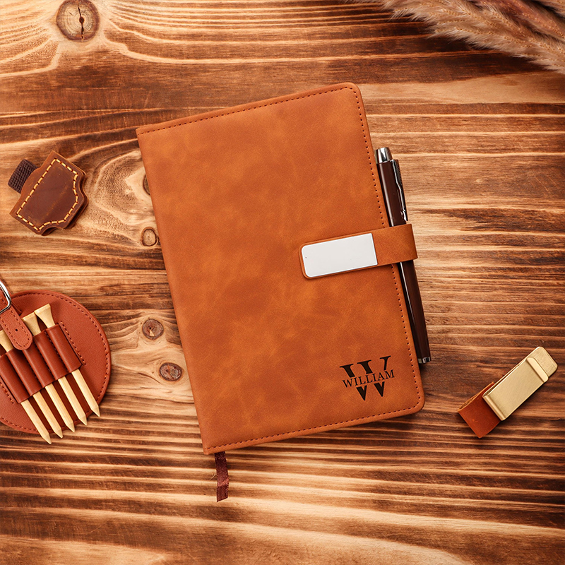 Personalized Name Leather Notebook Set