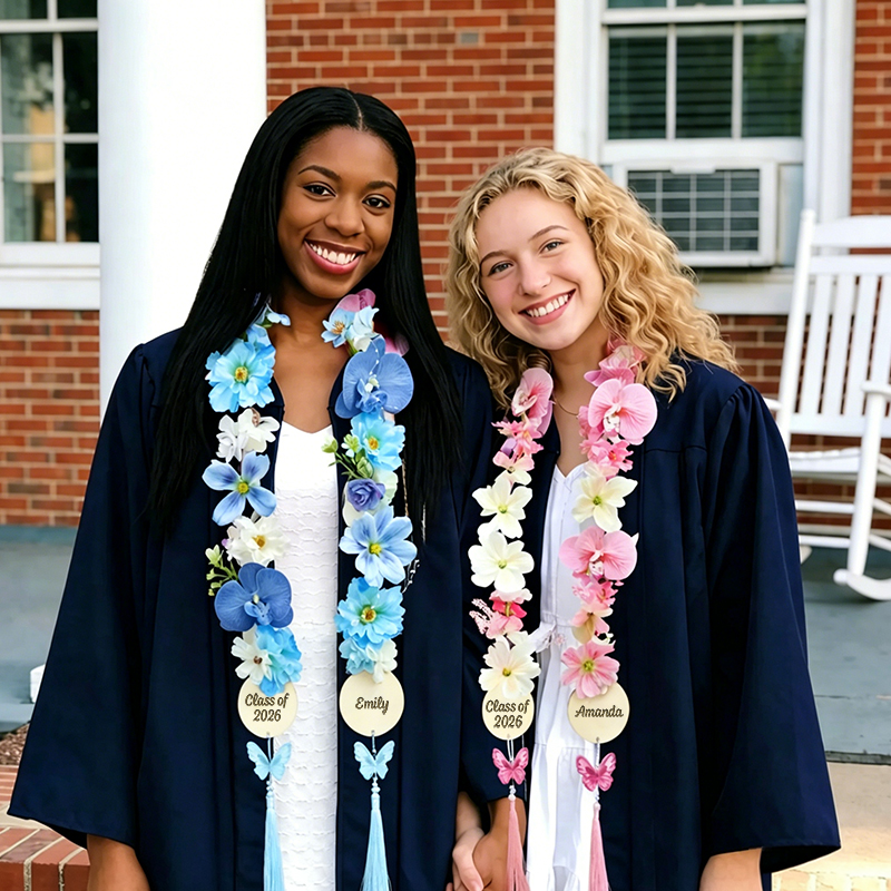 Personalized Name Flowers Teacher Graduation Stole