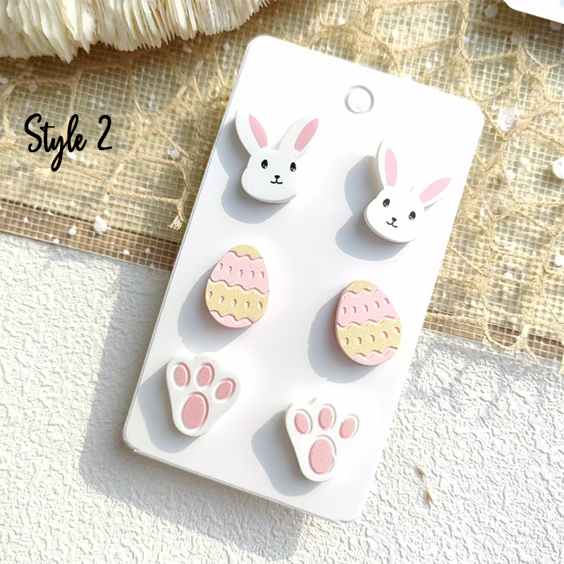 Heart Bunny Egg Combination Teacher Acrylic Earrings