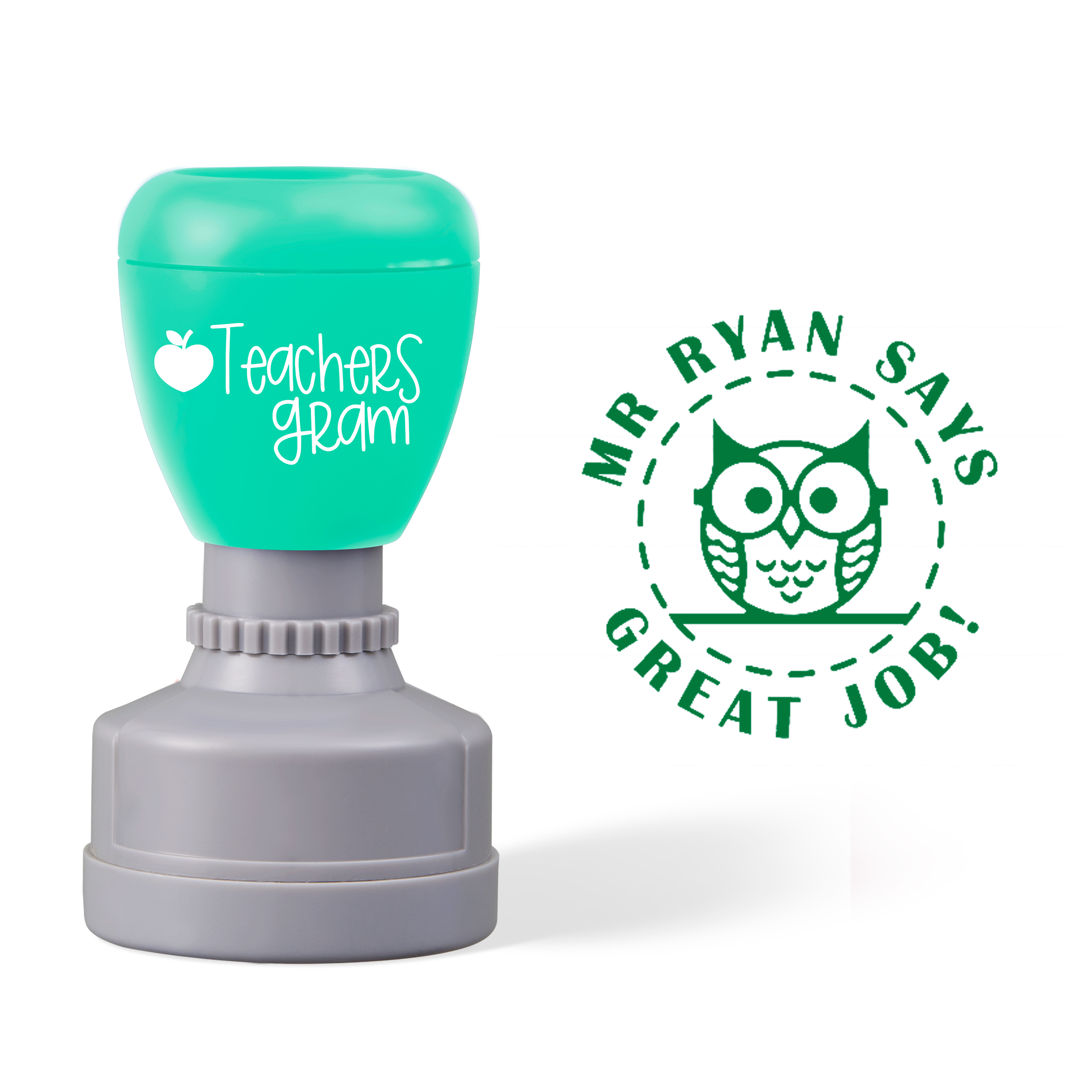Personalized Name Great Job Owl Teacher Stamp