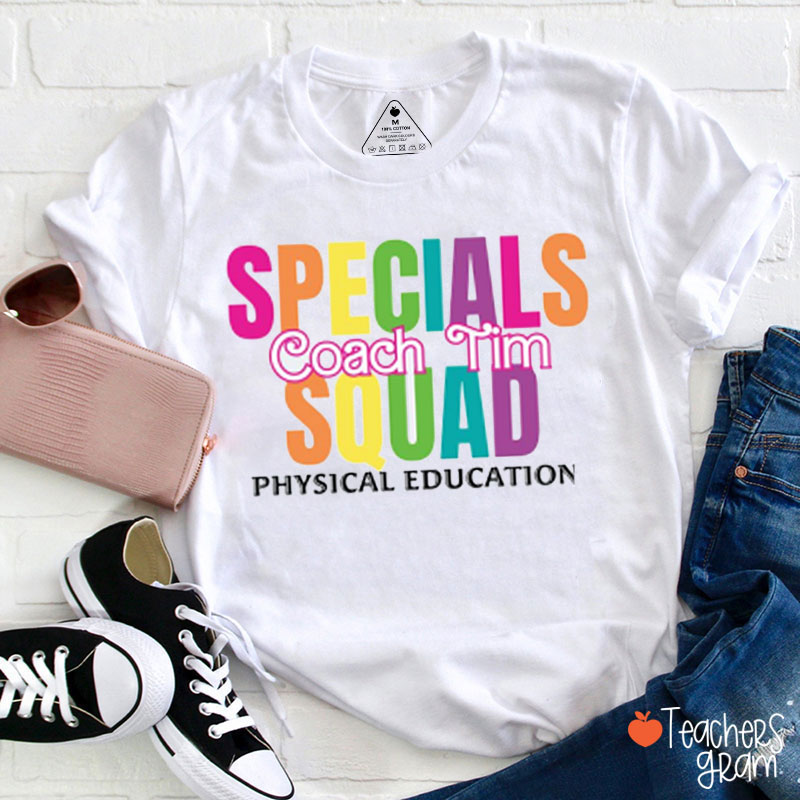 Personalized Colorful Specials Squad Teacher T-Shirt