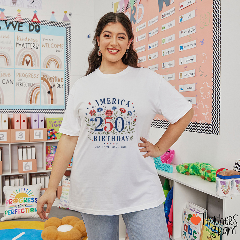 America 250th Birthday Teacher T-Shirt