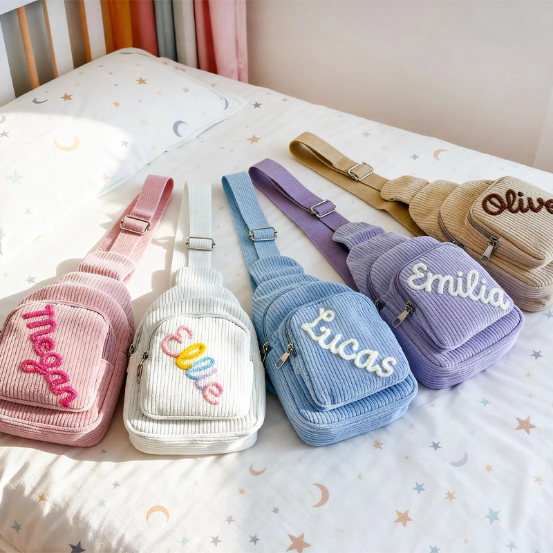 Personalized Name Corduroy Sling Bag