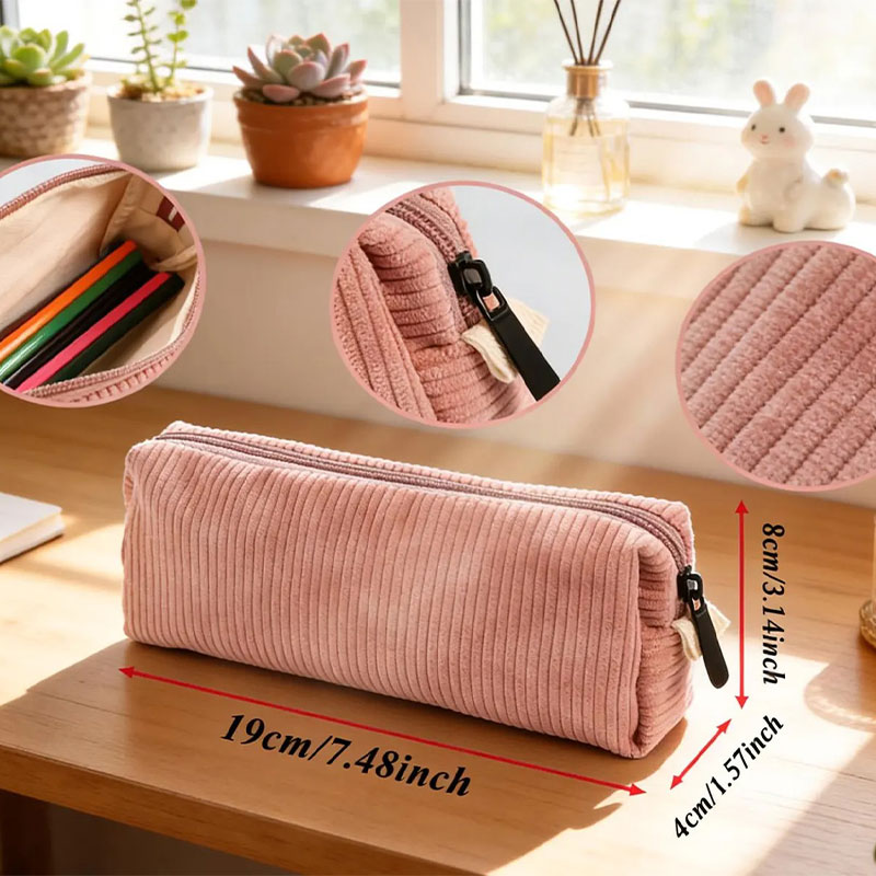 Personalized Back To School Corduroy Pencil Case