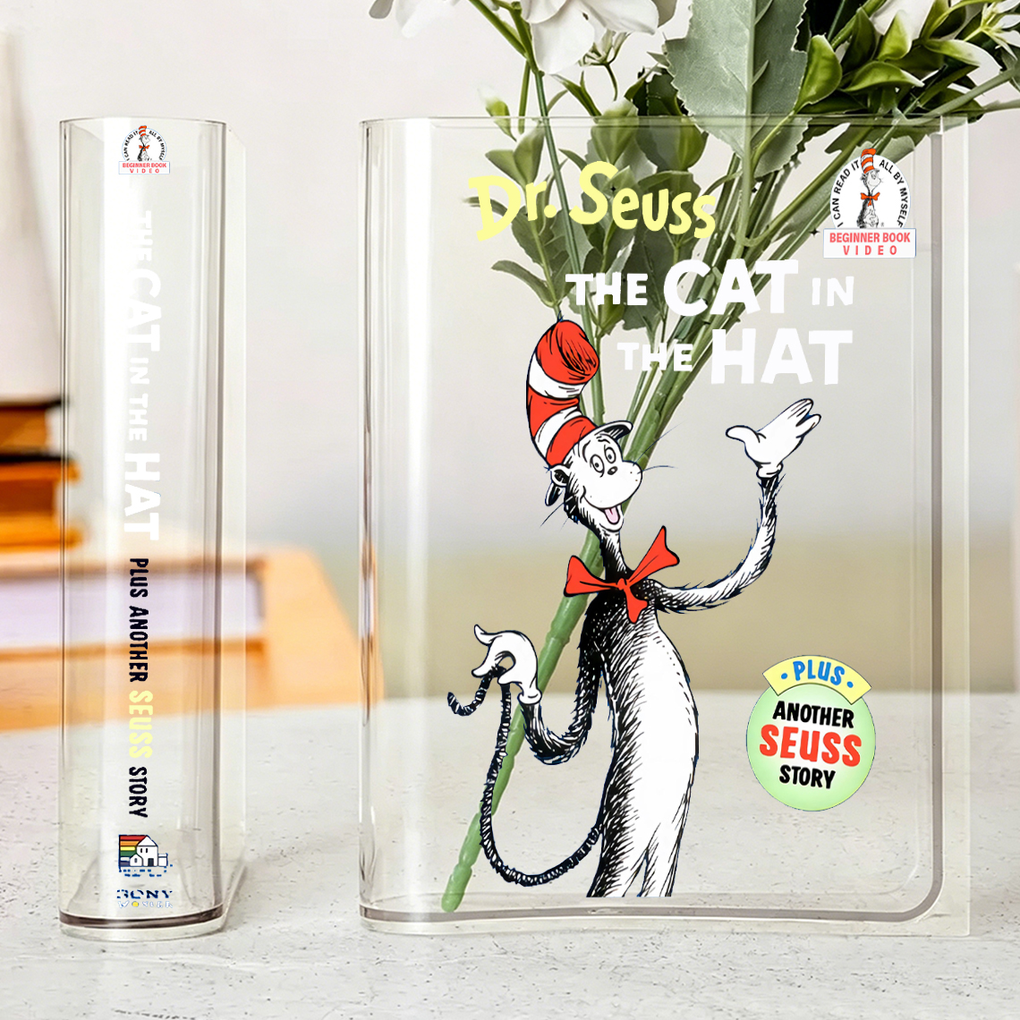 Hat Cat Acrylic Teacher Book Vase