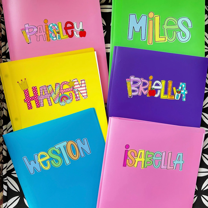 Personalized Name Pocket Folder With Prongs