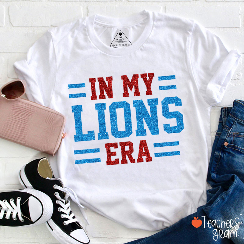 Personalized Mascot Glitter In My School Spirit Era Teacher T-Shirt