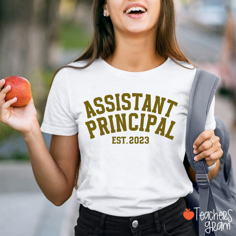 Personalized School Role Year Retro Arch Varsity Teacher T-Shirt