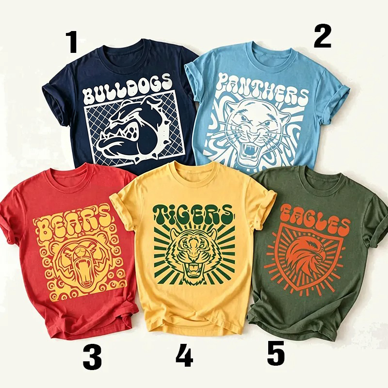 Personalized School Spirit Mascot Vintage Distressed Teacher T-Shirt