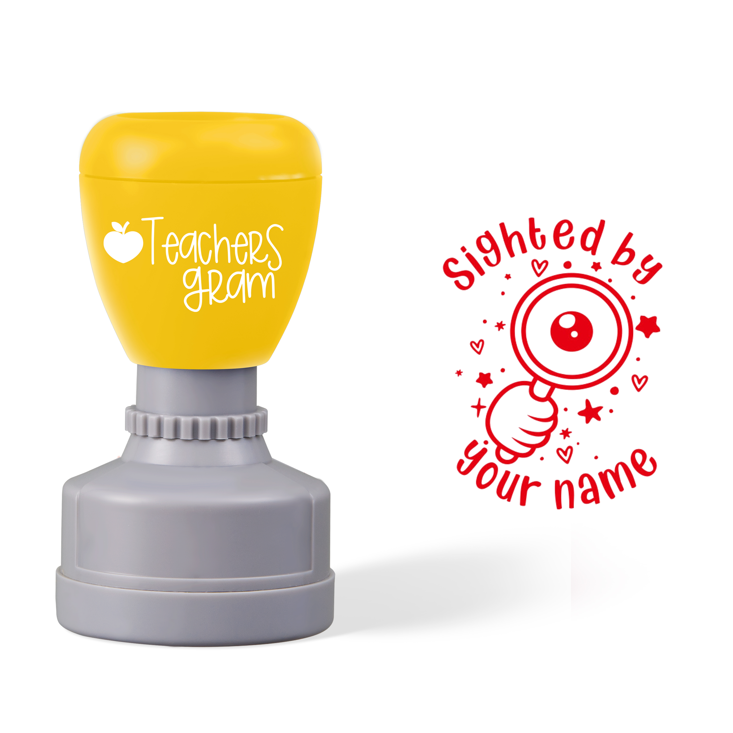 Personalized Name Sighted By Teacher Stamp