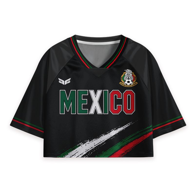 Personalized Name And Number Mexico Soccer Teacher Crop Jersey
