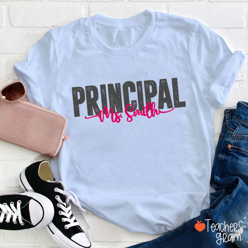 Personalized Name Distressed Assistant Teacher T-Shirt